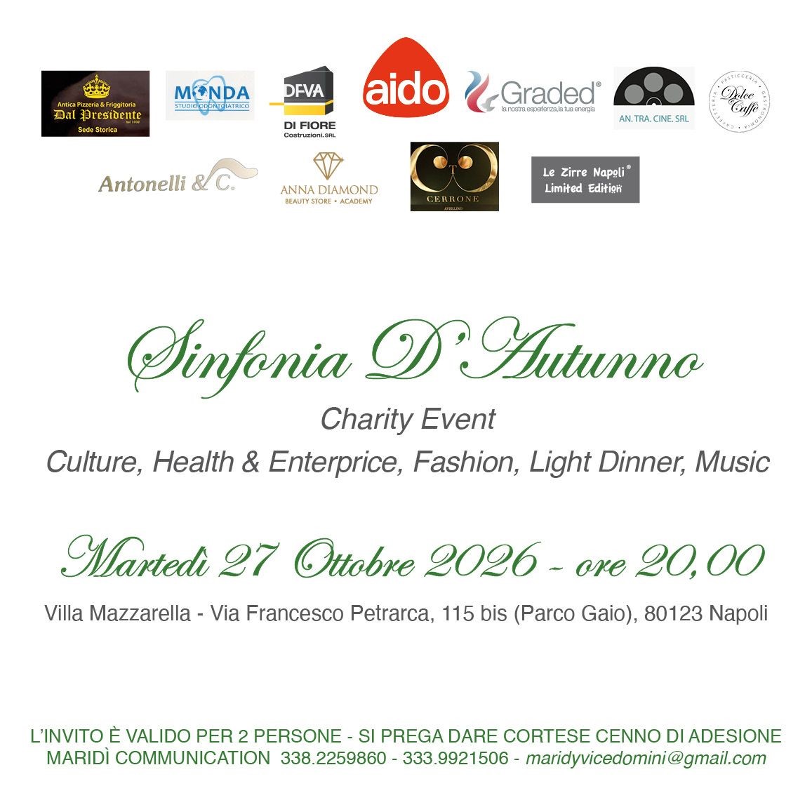 INVITO  AIDO SERATA DI BENEFICENZA
