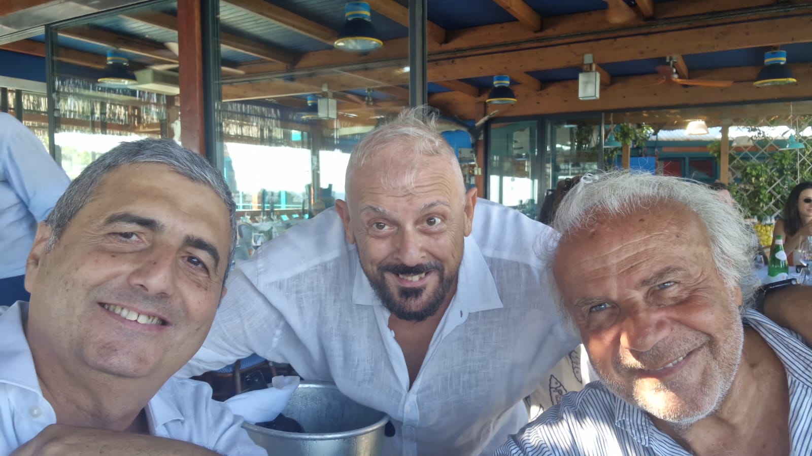Il produttore, Salvatore Piedemonte con il regista Stefano Scaramuzzino e Jerry Calà