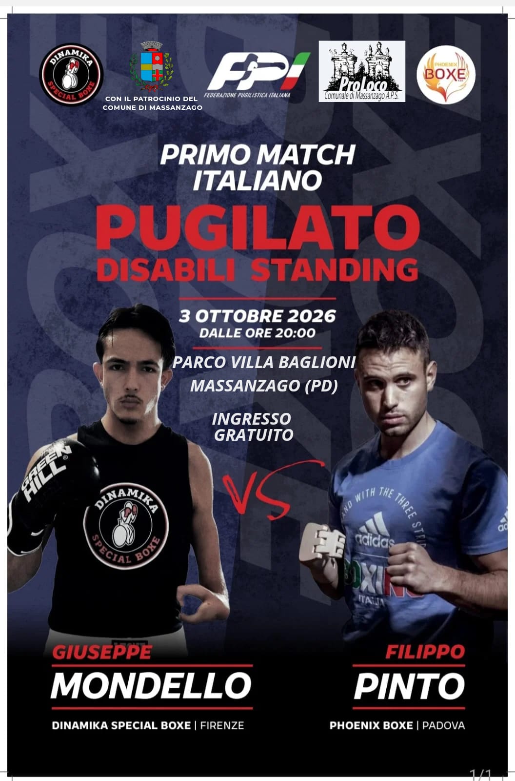 LOCANDINA DEFINITIVA DEL CAMPIONATO DI PUGILATO PARABOX