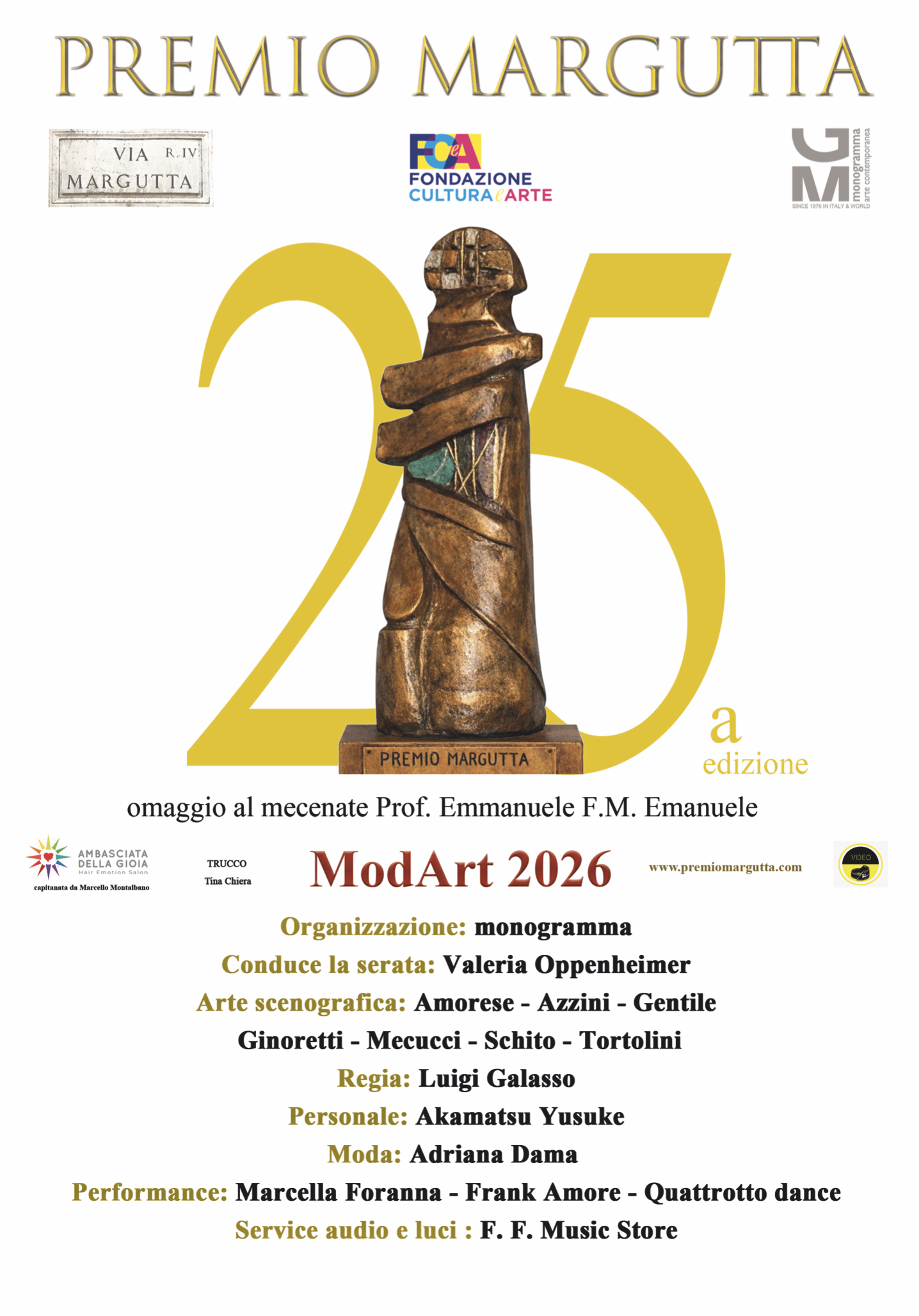 tabellone della serata