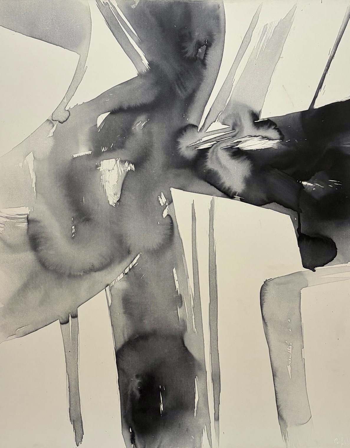 Alessandra Porfidia FlowStructure Environment 2025 acrilico ed ecoline su tela cm 120x100