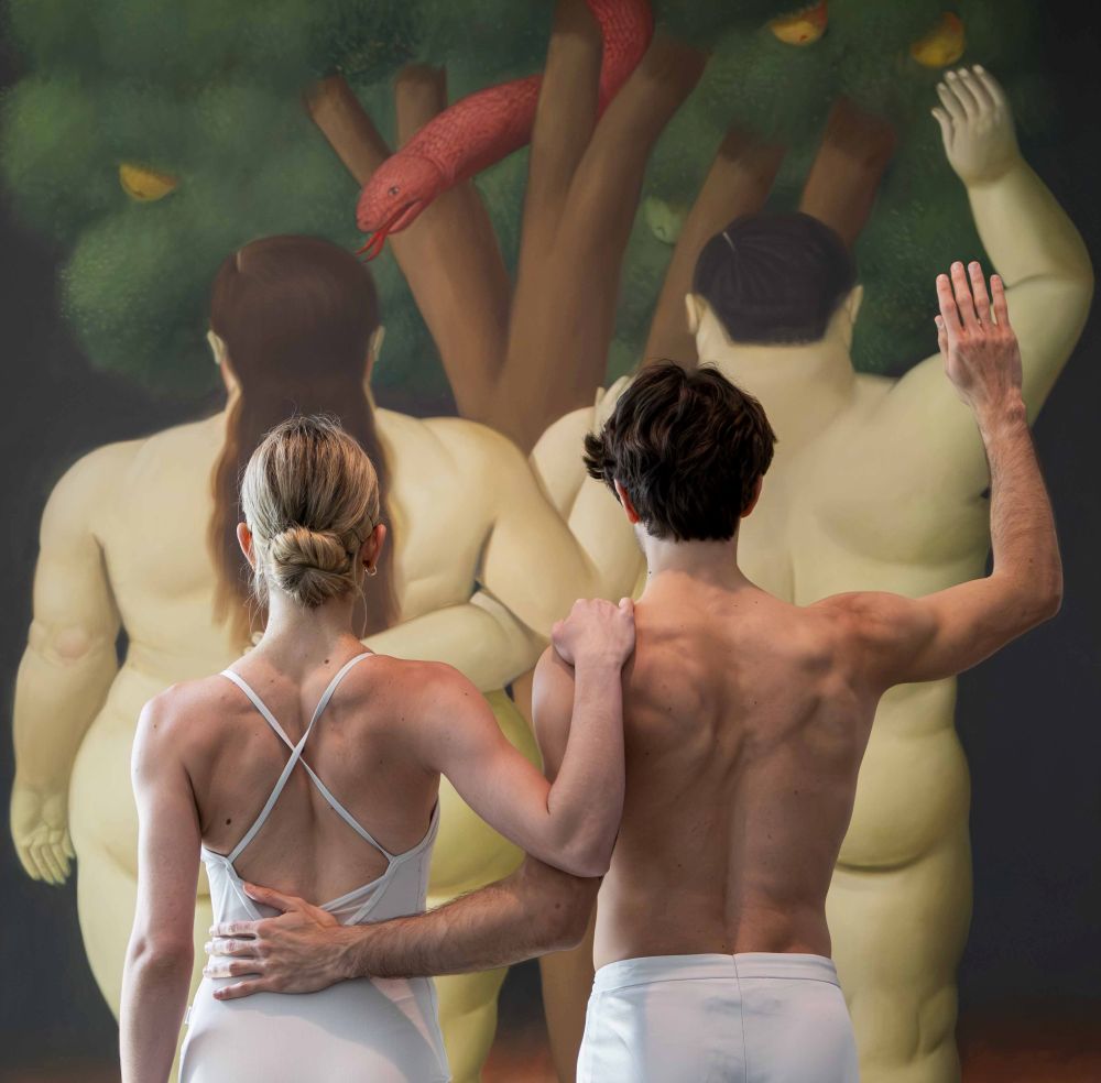 Balletto di Roma con Fernando Botero Adamo ed Eva1998 Olio su tela 219 x 183 cm Collezione Würth
