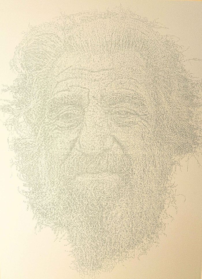 GEO FLORENTI la foto di Dio ago su foglio 200x150cm 2025